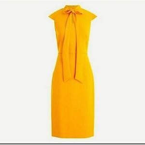 NWT J.Crew yellow bow sheath dress size 4